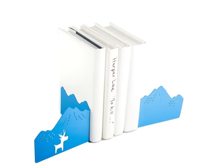 Decorative Bookends - Mountains and a Moose // housewarming gift //FREE SHIPPING