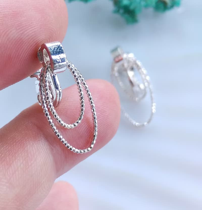 Vintage Jewelry 西洋古董飾品 NWH 銀色調 夾式耳環
