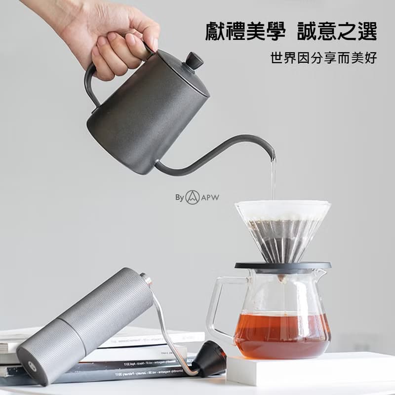 【Timemore】泰摩 栗子C3-魚03壺 手沖咖啡禮盒 白色/黑色7件組