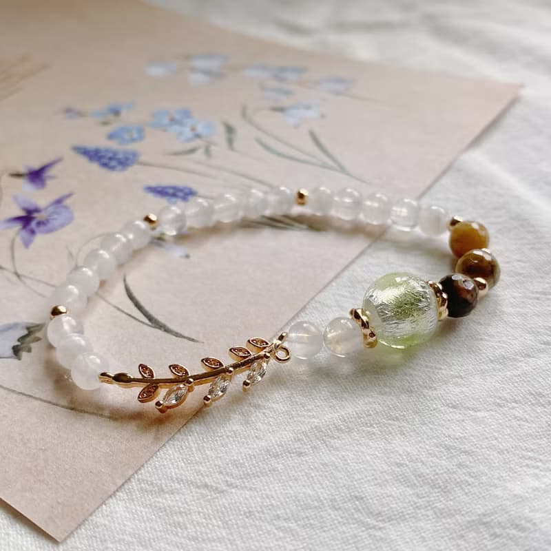 【Cinnamonmon 希娜夢夢】苔光森林 - 葉片串珠手鍊款