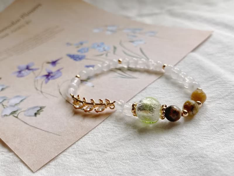 【Cinnamonmon 希娜夢夢】苔光森林 - 葉片串珠手鍊款