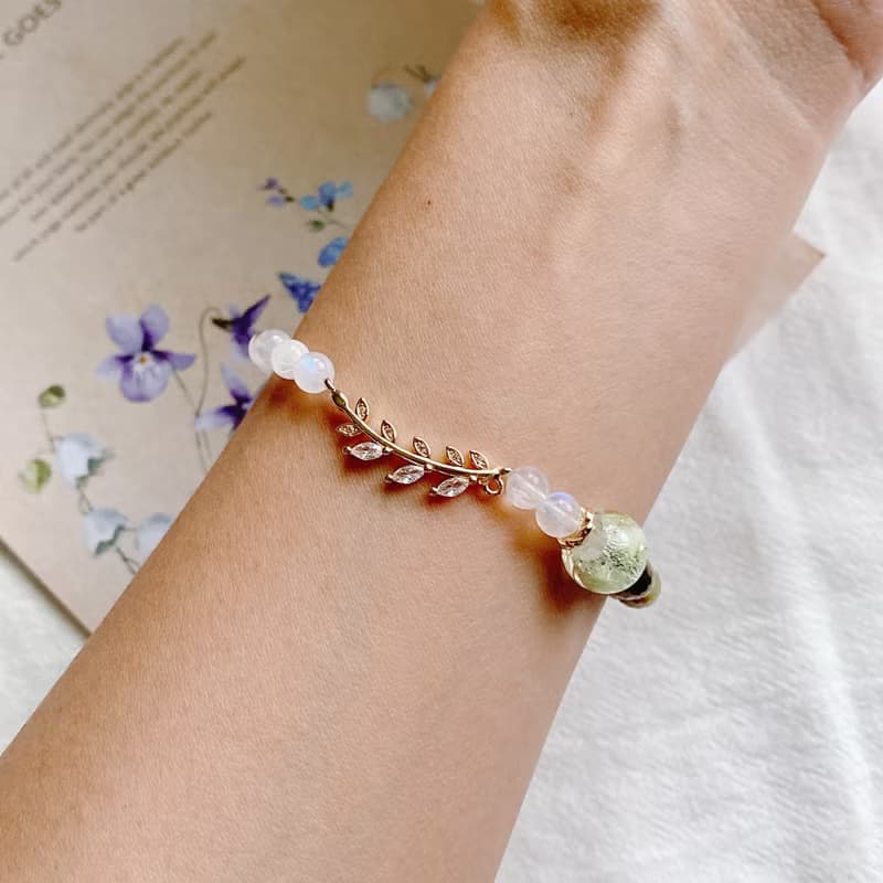 【Cinnamonmon 希娜夢夢】苔光森林 - 葉片串珠手鍊款