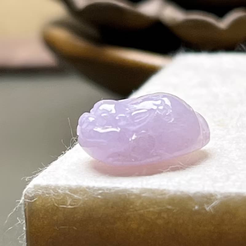 【招財神獸】紫羅蘭翡翠三腳蟾蜍戒面 | 天然緬甸玉翡翠A貨 |送禮