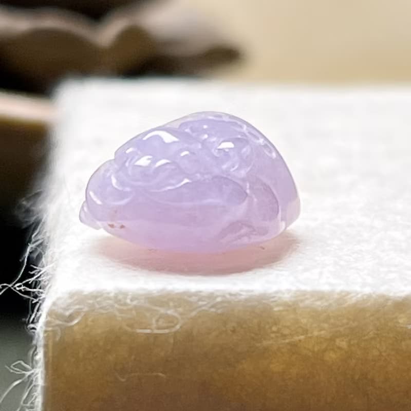 【招財神獸】紫羅蘭翡翠三腳蟾蜍戒面 | 天然緬甸玉翡翠A貨 |送禮