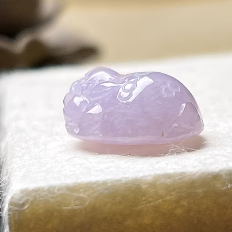 【招財神獸】紫羅蘭翡翠三腳蟾蜍戒面 | 天然緬甸玉翡翠A貨 |送禮