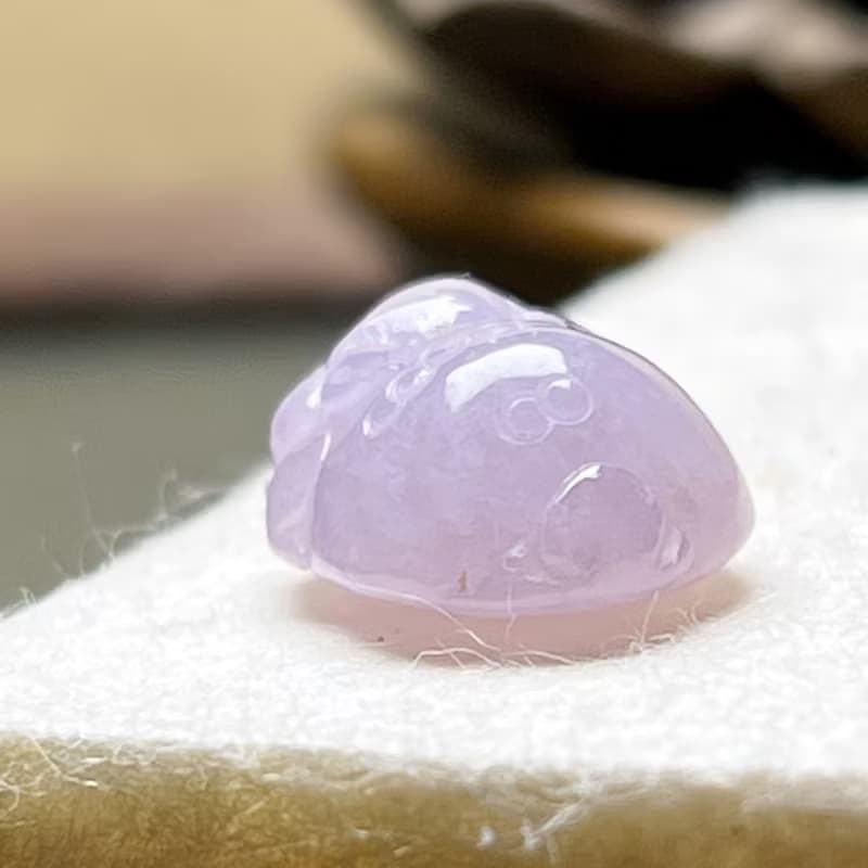 【招財神獸】紫羅蘭翡翠三腳蟾蜍戒面 | 天然緬甸玉翡翠A貨 |送禮