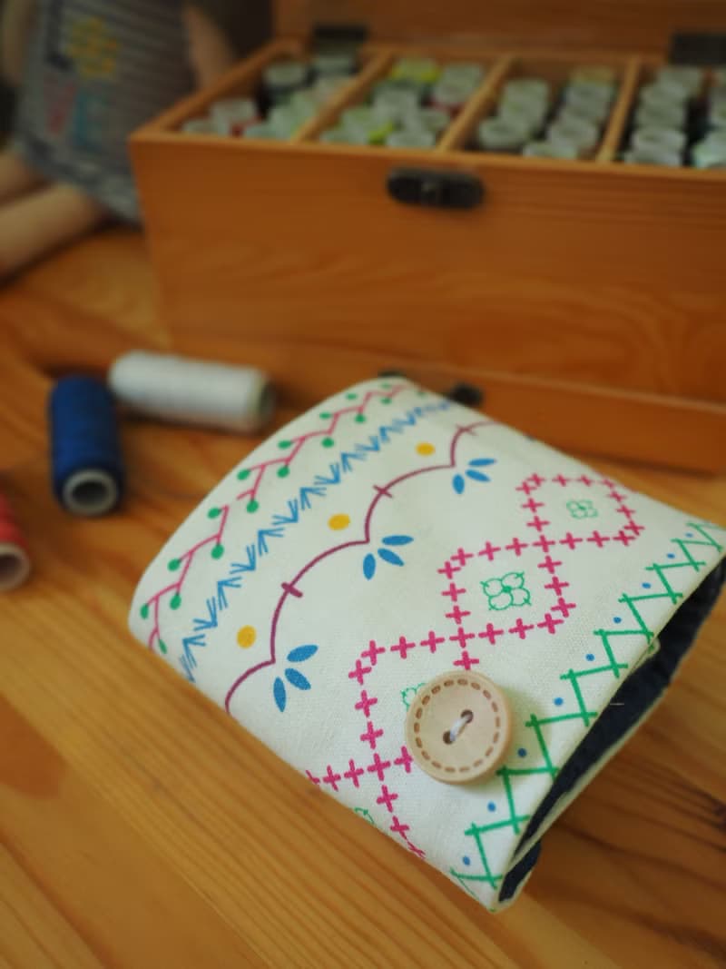 手作雙面粉藍彩色圖案/ 彩色水滴圖案嬰兒小孩帽子及圍巾套裝