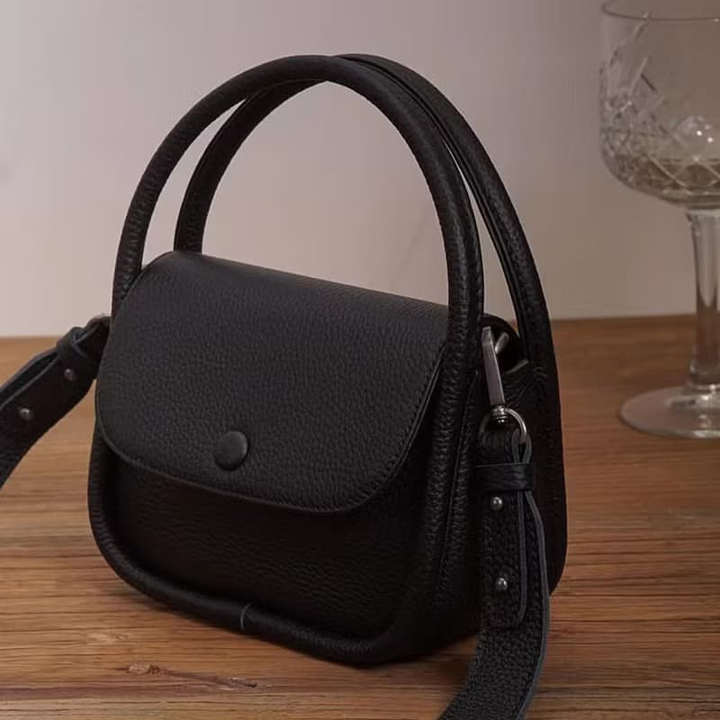 小眾設計真皮手提包側背包 頭層牛皮斜挎單肩包隨身小包手袋