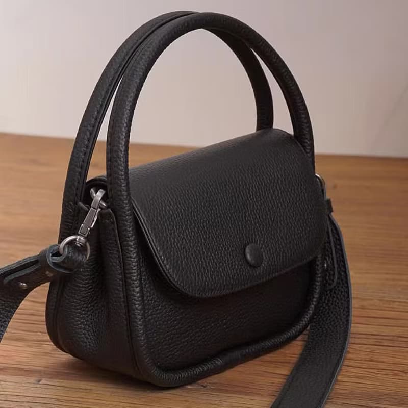 小眾設計真皮手提包側背包 頭層牛皮斜挎單肩包隨身小包手袋