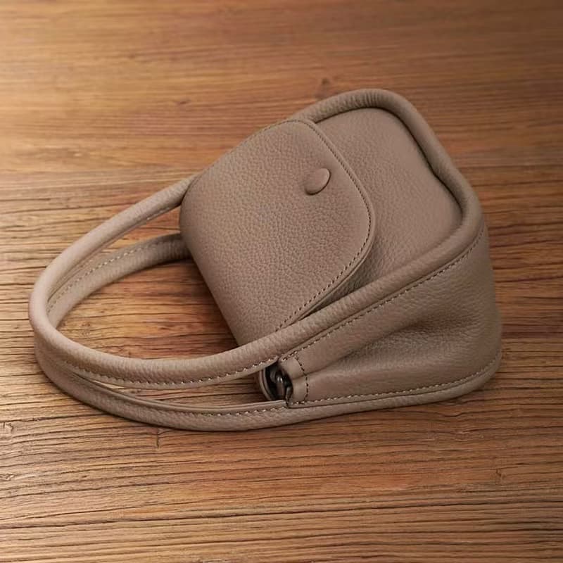 小眾設計真皮手提包側背包 頭層牛皮斜挎單肩包隨身小包手袋