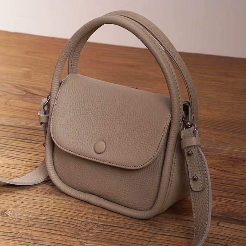 小眾設計真皮手提包側背包 頭層牛皮斜挎單肩包隨身小包手袋