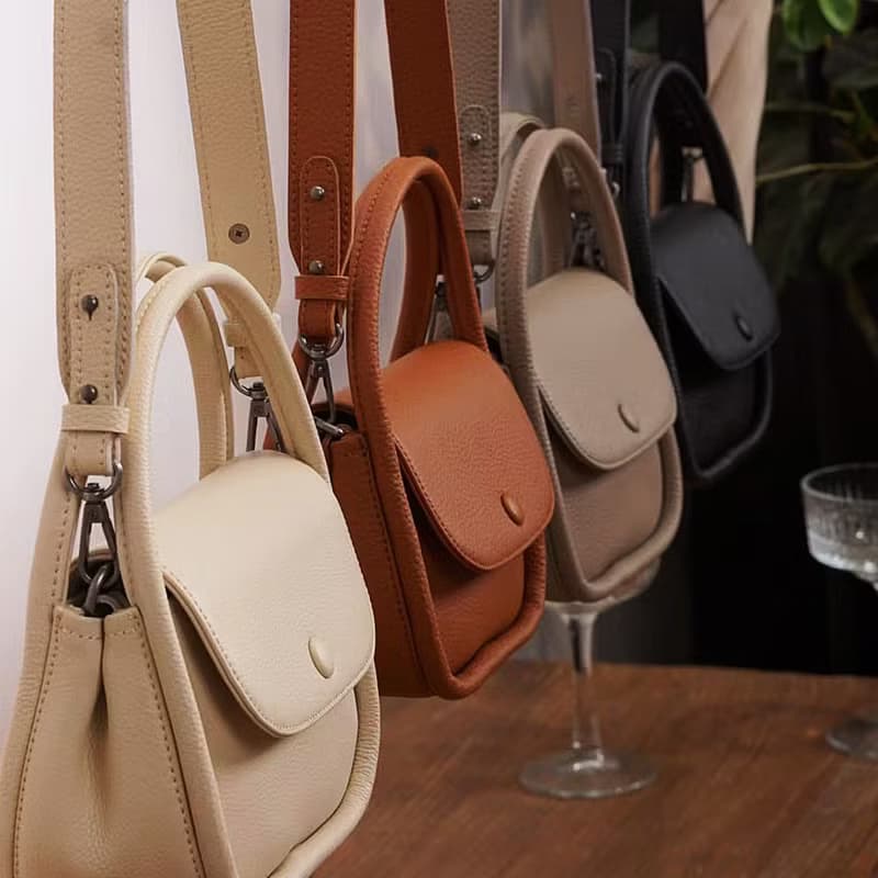 小眾設計真皮手提包側背包 頭層牛皮斜挎單肩包隨身小包手袋