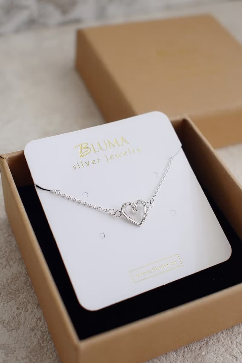 熱戀純銀手鍊 |  情人節禮物 微鑲鋯石 曲線愛心 優雅 精緻 簡約