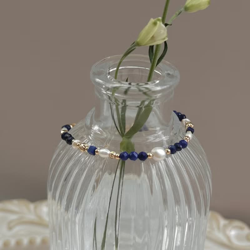 【七月・小飛燕】煉花成你 | 青金石手鍊 長度可調 天然水晶手鍊