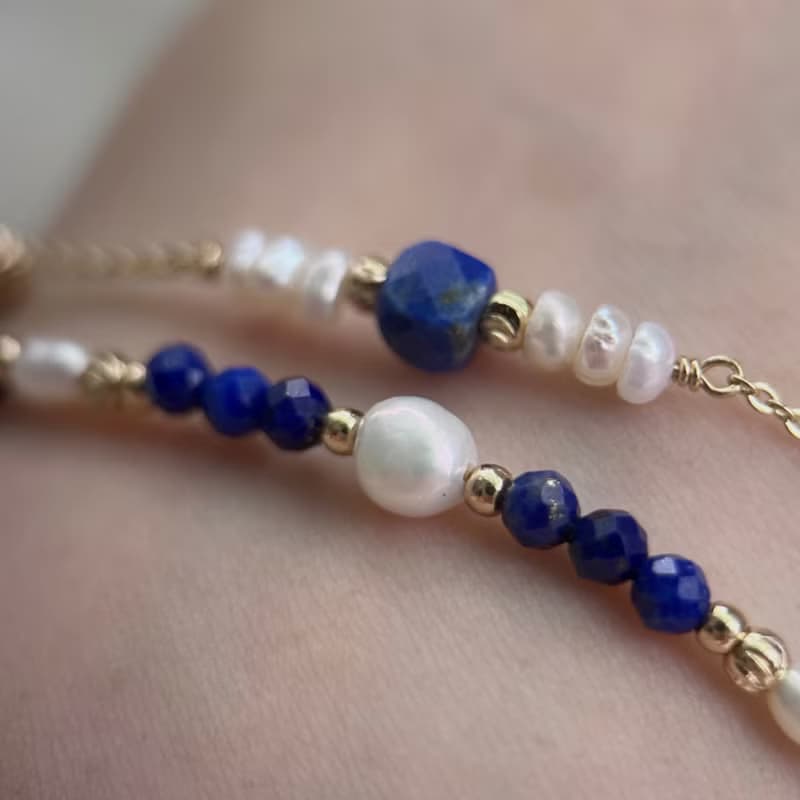 【七月・小飛燕】煉花成你 | 青金石手鍊 長度可調 天然水晶手鍊