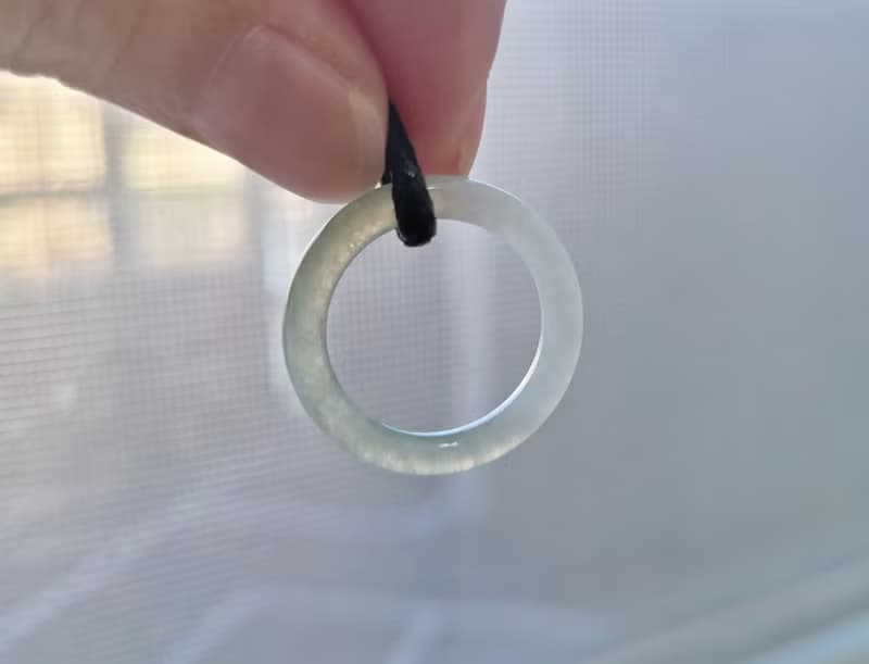 親翠 天然翡翠 冰睛透漸層起瑩光戒鍊 鎖骨鍊