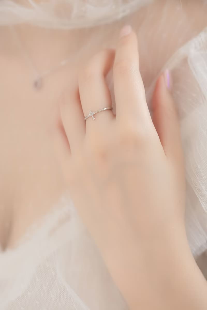 白水晶925純銀十字架戒指 可調式戒指