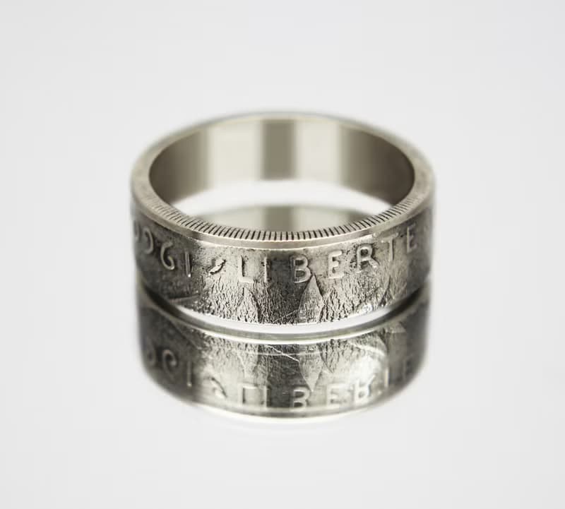 France Coin Ring 1 franc 1960 coin rings for men coin rings for women