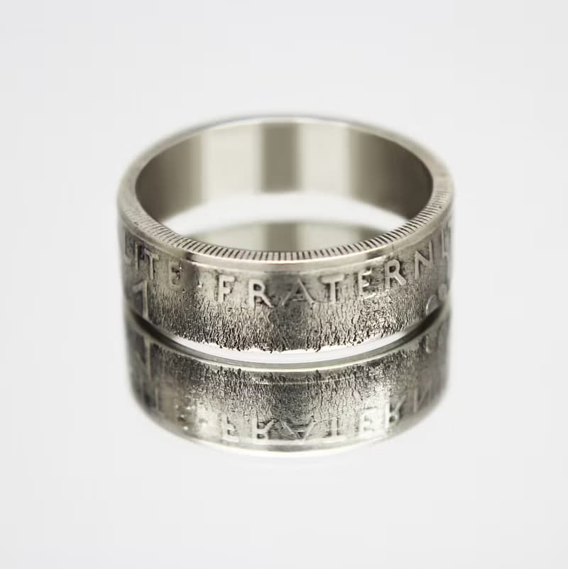 France Coin Ring 1 franc 1960 coin rings for men coin rings for women