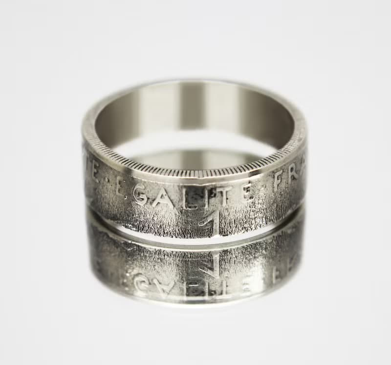 France Coin Ring 1 franc 1960 coin rings for men coin rings for women