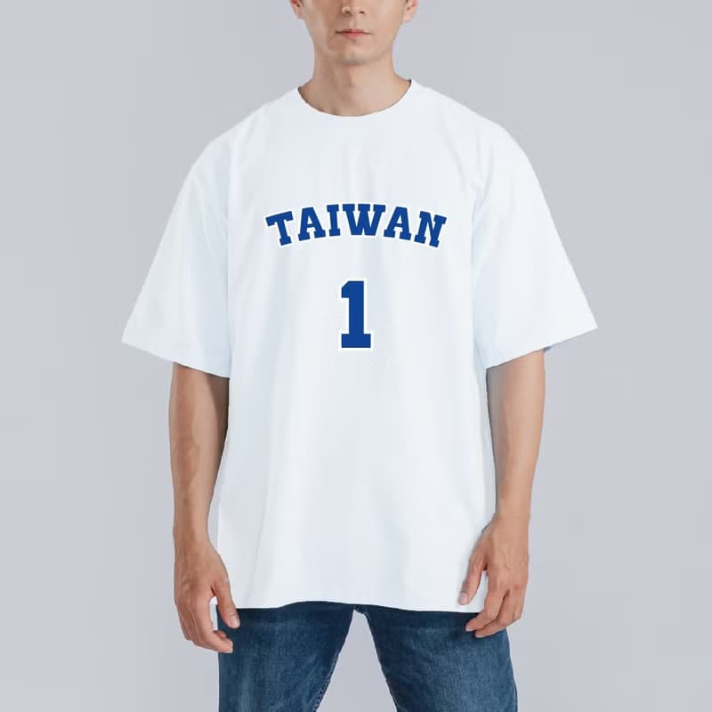 TAIWAN NO 1 台灣 球衣 衣服 落肩 厚磅 寬版 T恤 童裝 黑T 白T