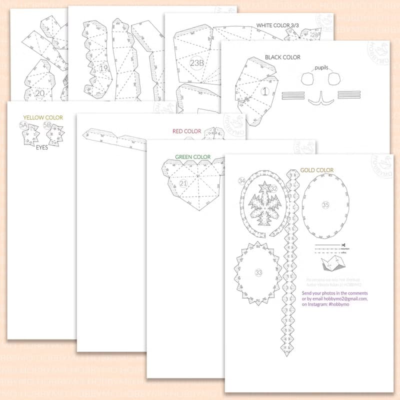【數位】DIY Paper Maneki Neko, Lucky cat, 3D Papercraft, Printable PDF template