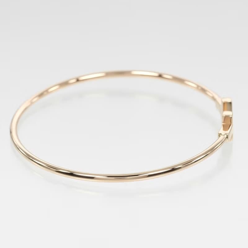 【日本直送】ティファニー ブレスレット Tワイヤー ナロー 腕周り約15.8cm K18PG ピンクゴールド 約5.9g TIFFANY&Co.【中古】Aランク