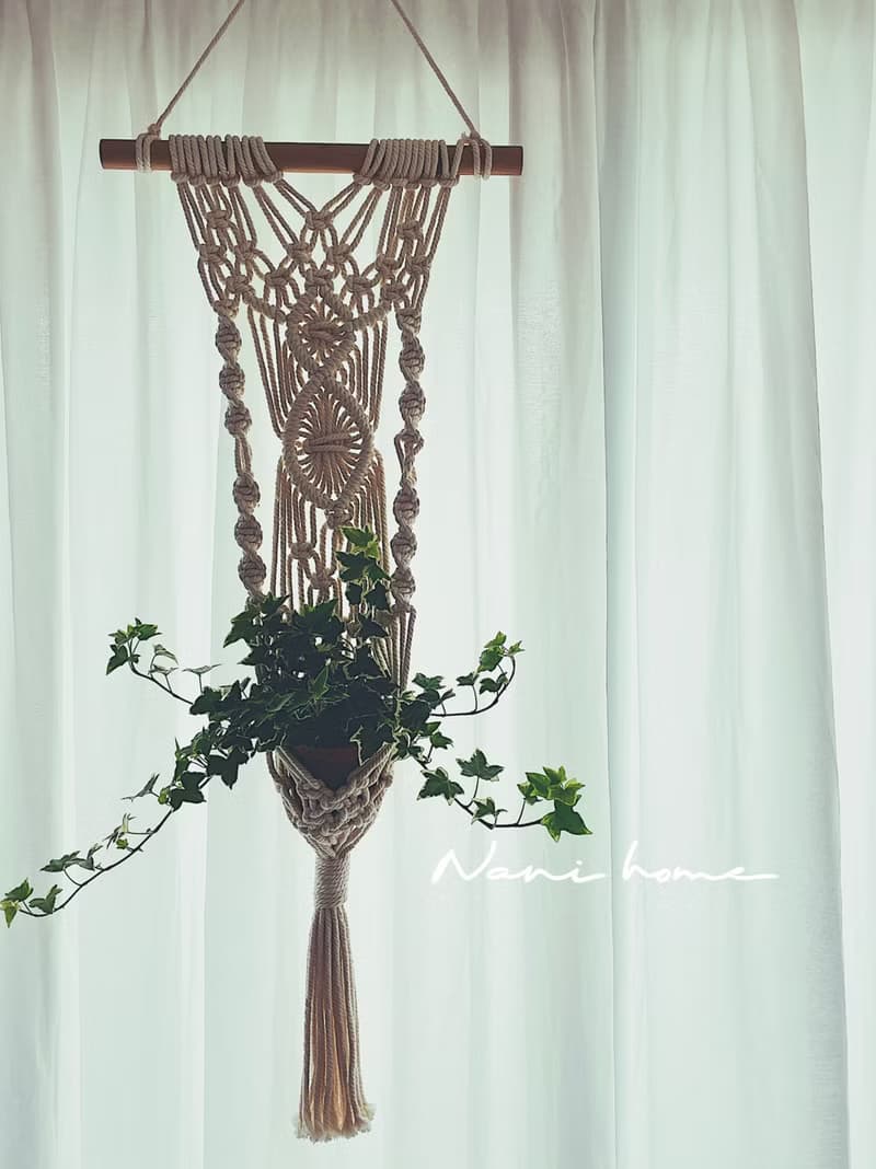 Macrame 訂製編織 植物壁掛花編結植物吊籃