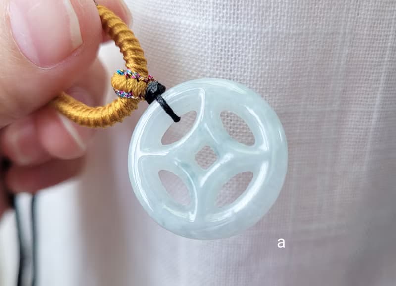 【親翠】天然翡翠 冰嬌飄花錢幣項鍊好評第二趴 金錢 錢幣 招財
