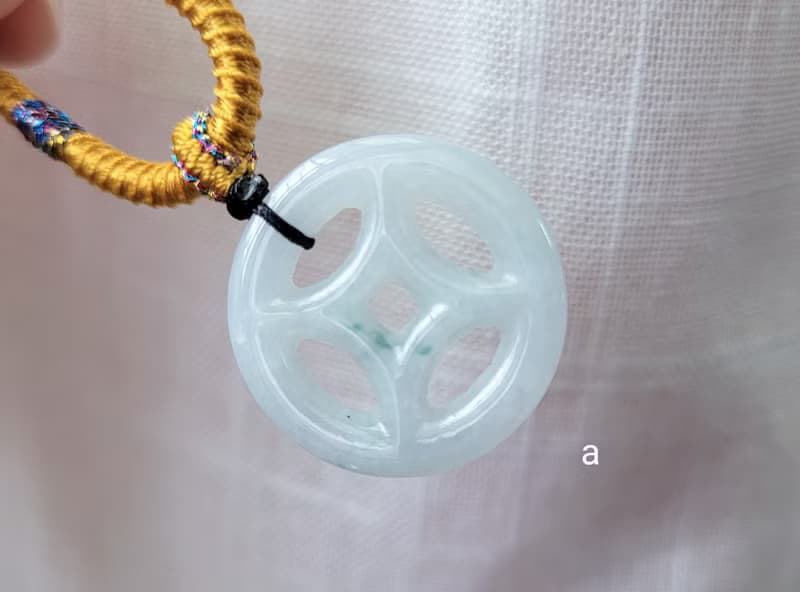 【親翠】天然翡翠 冰嬌飄花錢幣項鍊好評第二趴 金錢 錢幣 招財