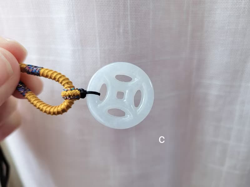 【親翠】天然翡翠 冰嬌飄花錢幣項鍊好評第二趴 金錢 錢幣 招財