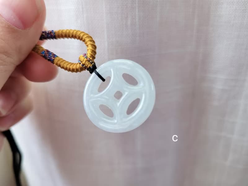 【親翠】天然翡翠 冰嬌飄花錢幣項鍊好評第二趴 金錢 錢幣 招財