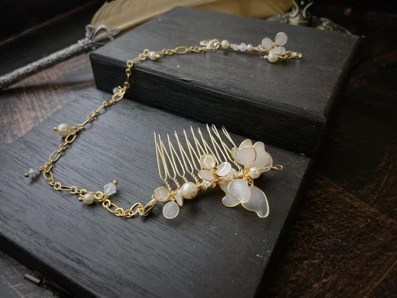 swarovski水晶珍珠 跳舞香水多變化髮飾