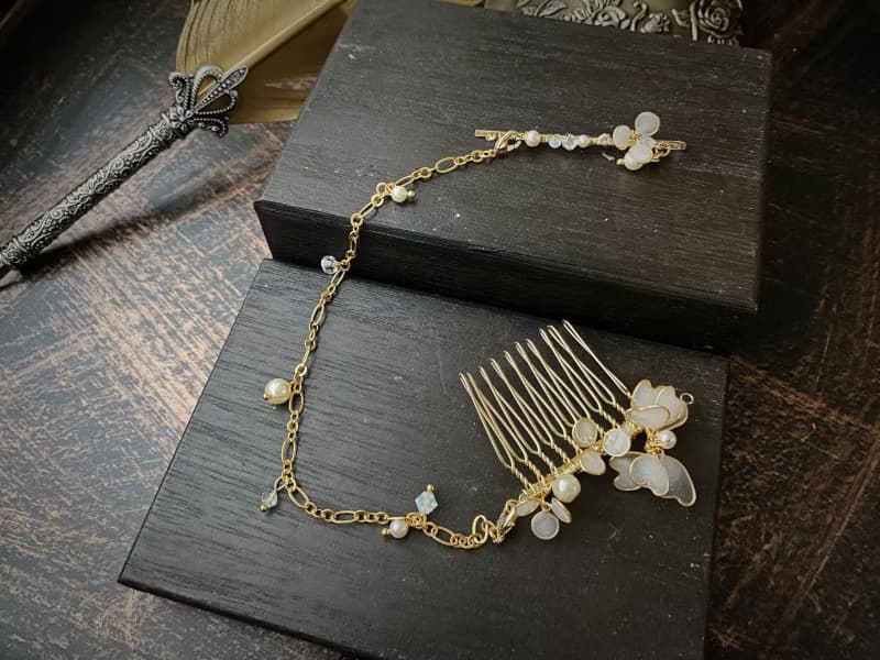 swarovski水晶珍珠 跳舞香水多變化髮飾