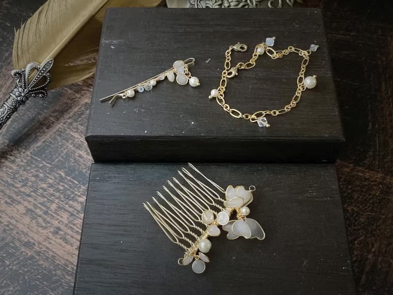 swarovski水晶珍珠 跳舞香水多變化髮飾