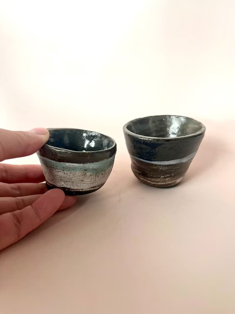 Espresso cup / Tea cup x2 - Black Landscape and Sea