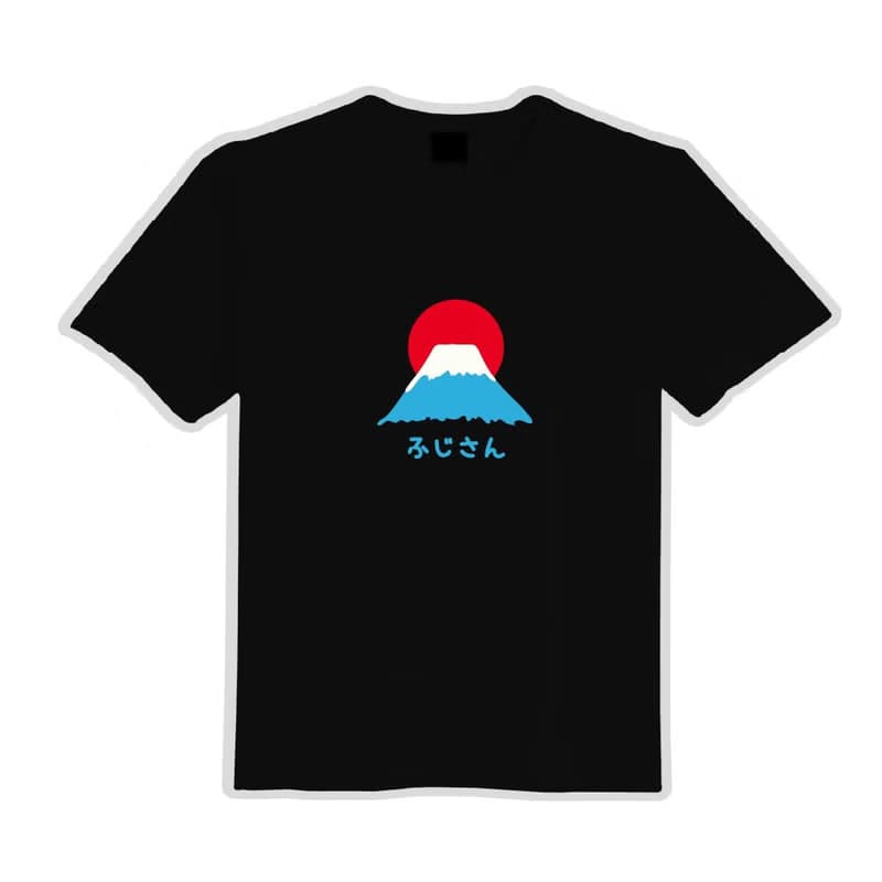 手繪 富士山 文創 衣服 T恤 白T 童裝 短袖 純棉 吸濕排汗 涼感衣