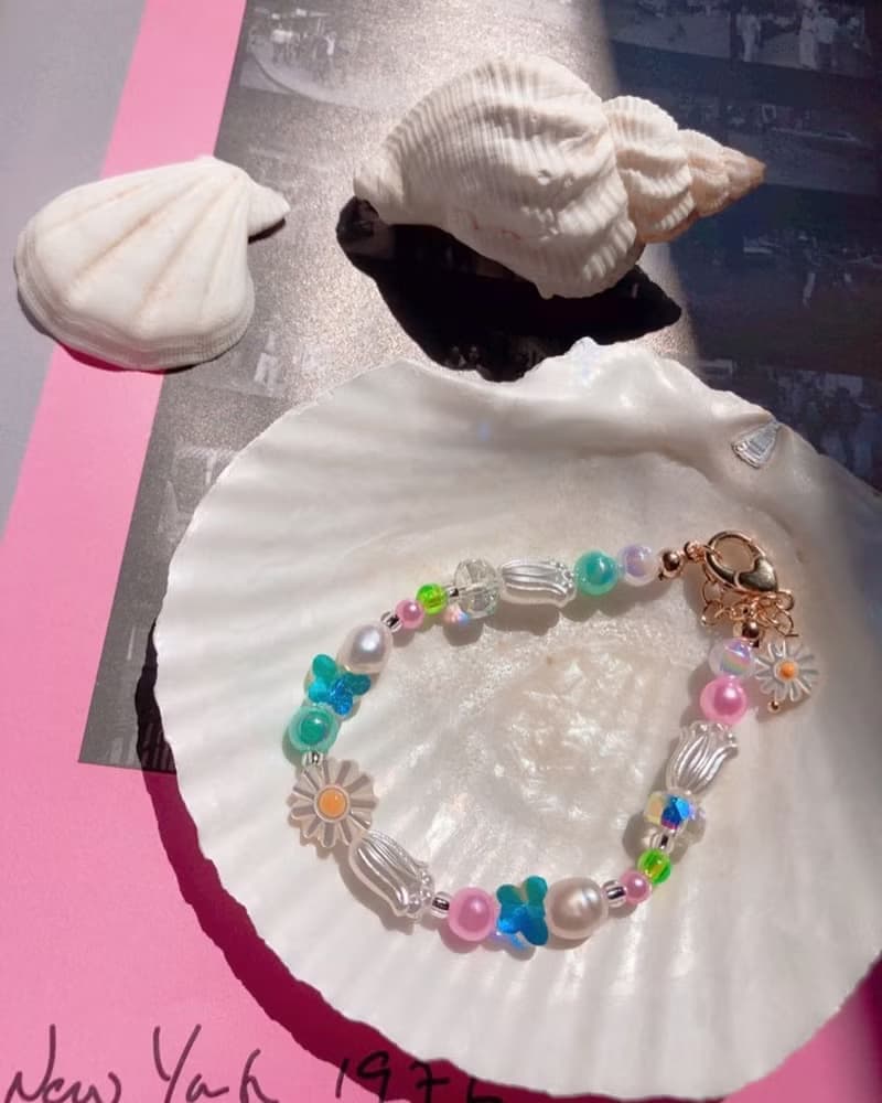 【熱賣】水晶 玻璃珠 貝母 淡水珍珠手鍊 | Y2K 千禧風飾物