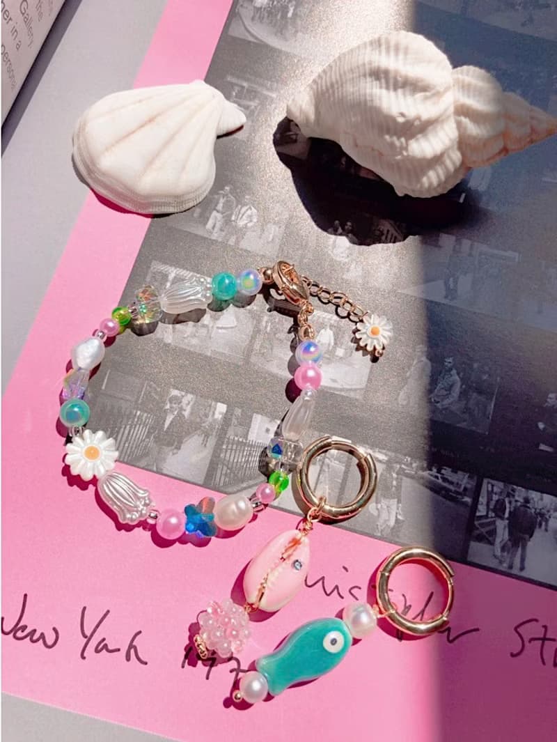 【熱賣】水晶 玻璃珠 貝母 淡水珍珠手鍊 | Y2K 千禧風飾物