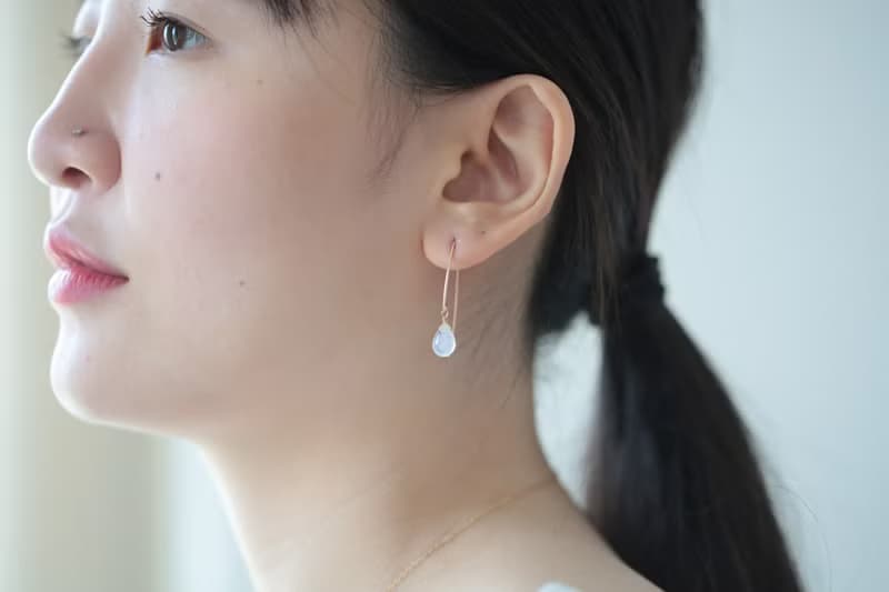 高品質月光石耳環│14K GF