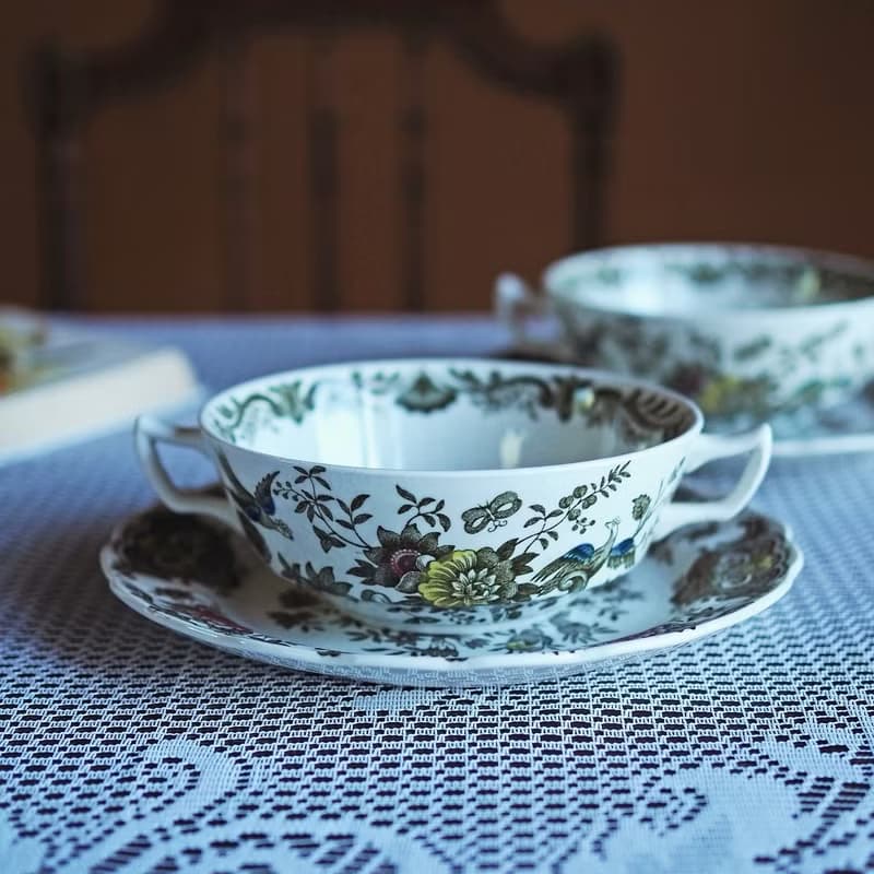 1960年英國 Ridgway Staffordshire 大 杯碟組