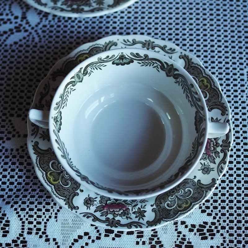 1960年英國 Ridgway Staffordshire 大 杯碟組