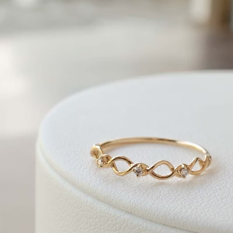 Gold Polish Ring 黃金鑽石戒指 日本製造 LiN