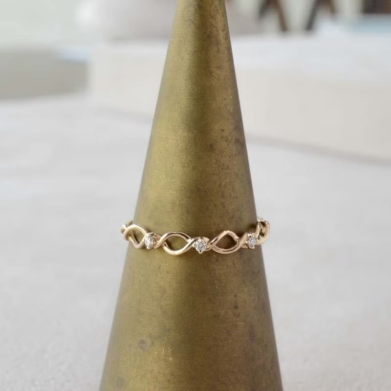 Gold Polish Ring 黃金鑽石戒指 日本製造 LiN