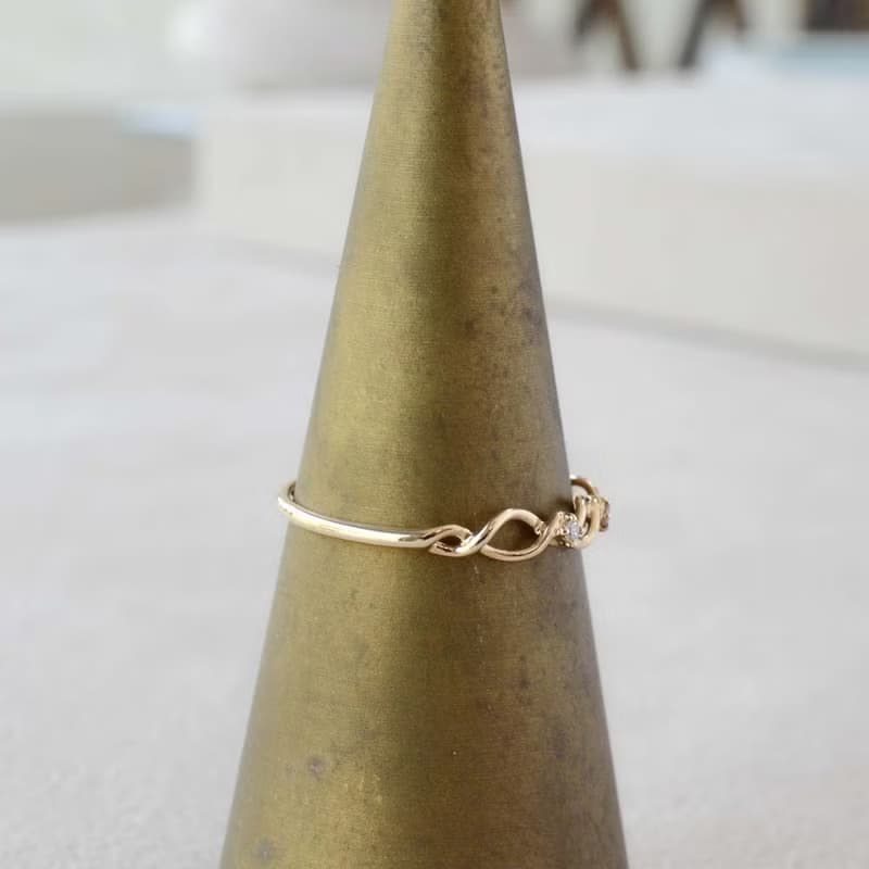 Gold Polish Ring 黃金鑽石戒指 日本製造 LiN