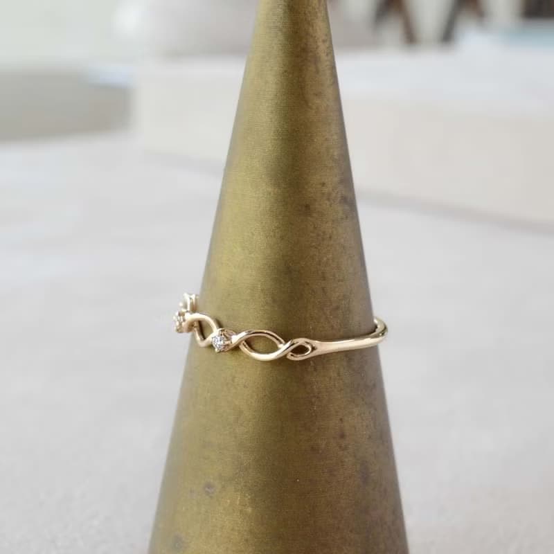 Gold Polish Ring 黃金鑽石戒指 日本製造 LiN