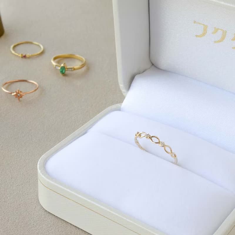 Gold Polish Ring 黃金鑽石戒指 日本製造 LiN