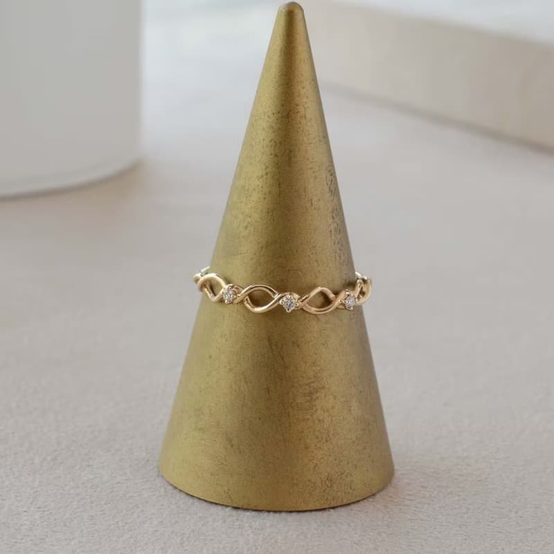 Gold Polish Ring 黃金鑽石戒指 日本製造 LiN