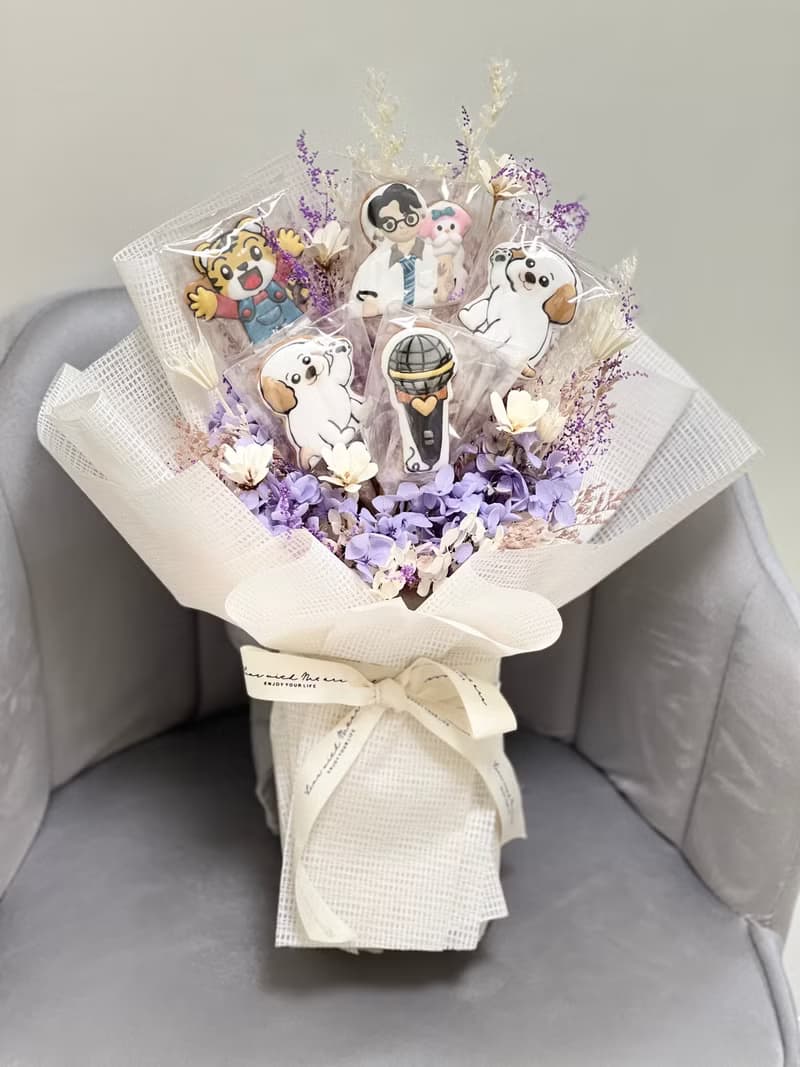 畢業限定學號牌糖霜餅乾花束