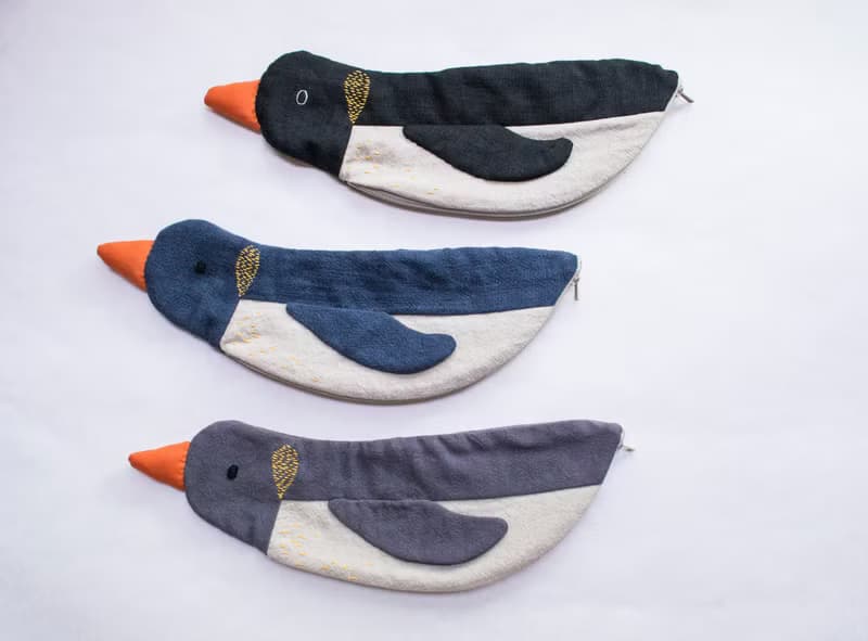 Penguin travel cutlery pouch case - Soot